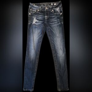 Miss Me Women's Distressed Blue Skinny Jeans